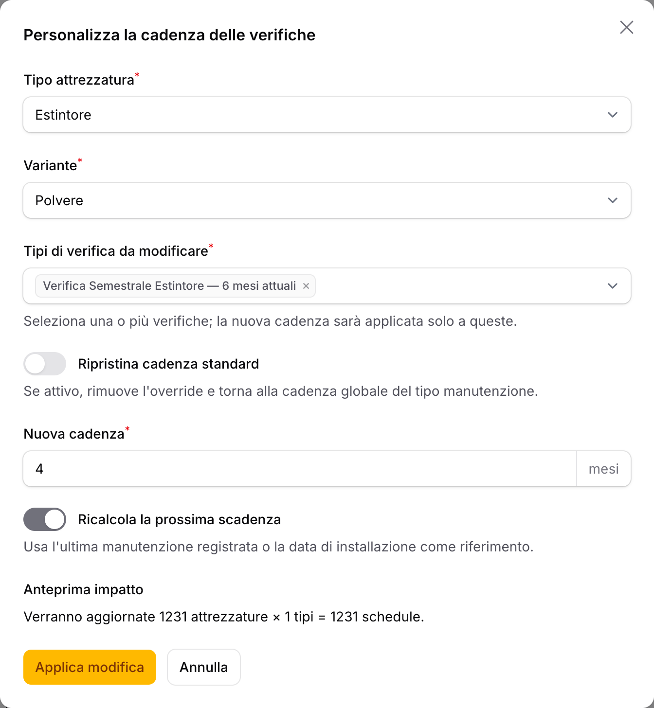 Schermata del passaggio 3: Controllare l’anteprima e applicare